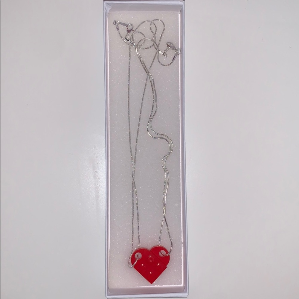 Lego red heart necklace